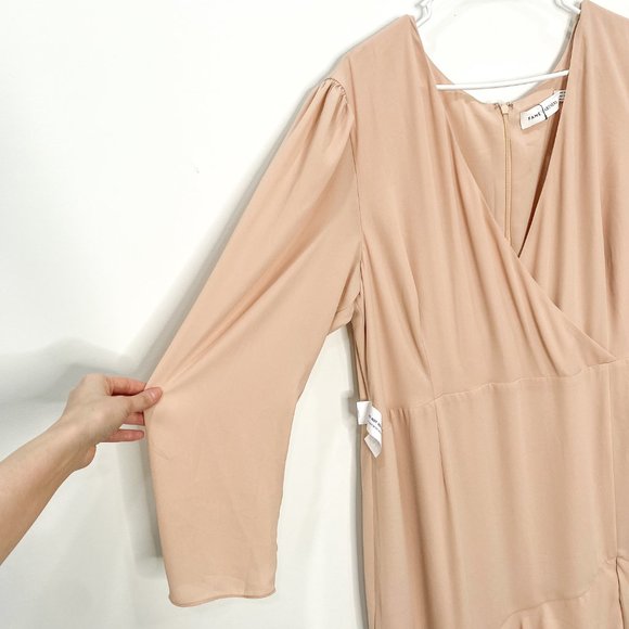 Fame and Partners Darla Dress Maxi Ruffle Gown Long Sleeve Heavy Georgette Sz 22 - Picture 5 of 16